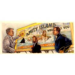 Artist Signed Jaws (1975) Movie Print