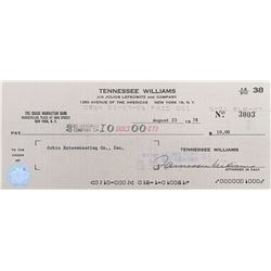 Tennessee Williams Signed Check