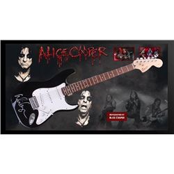 Signed and  Framed Alice Cooper - Black Guitar