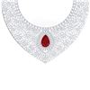 Image 2 : 63.93 ctw Ruby & VS Diamond Necklace 18K White Gold - REF-2690K9W - SKU:39573