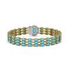 Image 3 : 20.13 ctw Turquoise & Diamond Bracelet 14K Yellow Gold - REF-225R3K - SKU:45874