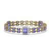 Image 2 : 28.68 ctw Tanzanite & Diamond Bracelet 14K Yellow Gold - REF-418R2K - SKU:45148