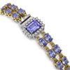 Image 3 : 28.68 ctw Tanzanite & Diamond Bracelet 14K Yellow Gold - REF-418R2K - SKU:45148