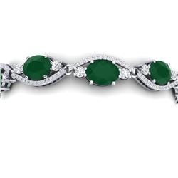 22.15 ctw Emerald & VS Diamond Bracelet 18K White Gold - REF-418V2Y - SKU:38958