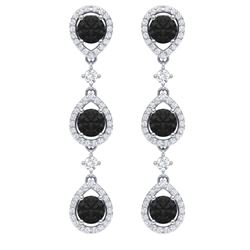 4.7 ctw Black VS Diamond Earrings 18K White Gold - REF-232A7V - SKU:39096