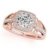Image 2 : 1.30 ctw VS/SI Diamond Halo Ring 18K Rose Gold - REF-291N5A - SKU:26552