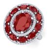 Image 1 : 8.05 ctw Ruby & VS Diamond Ring 18K White Gold - REF-153A6V - SKU:39240