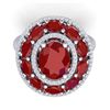 Image 2 : 8.05 ctw Ruby & VS Diamond Ring 18K White Gold - REF-153A6V - SKU:39240