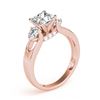 Image 3 : 1.35 ctw VS/SI Princess Cut Diamond 3 Stone Ring 18K Rose Gold - REF-178W6H - SKU:28033