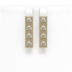 4.7 ctw Princess Diamond Earrings 18K Yellow Gold - REF-393K4W - SKU:43036