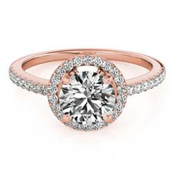 1.40 ctw VS/SI Diamond Halo Ring 18K Rose Gold - REF-296H6M - SKU:26818