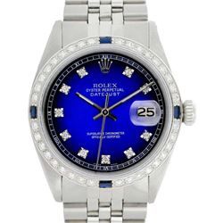 Rolex Men's Stainless Steel, QuickSet, Diam Dial & Diam/Sapphire Bezel - REF-521H2W