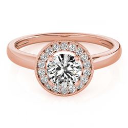 1.15 ctw VS/SI Diamond Halo Ring 18K Rose Gold - REF-271K5W - SKU:26318