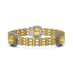 35.24 ctw Citrine & Diamond Bracelet 14K Yellow Gold - REF-363W6H - SKU:45352