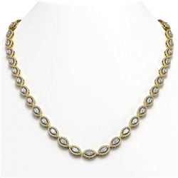 18.53 ctw Marquise Diamond Necklace 18K Yellow Gold - REF-1556R2K - SKU:43048