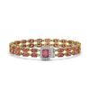Image 1 : 25.96 ctw Tourmaline & Diamond Bracelet 14K Yellow Gold - REF-292X2R - SKU:45784