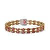 Image 3 : 25.96 ctw Tourmaline & Diamond Bracelet 14K Yellow Gold - REF-292X2R - SKU:45784