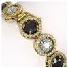 Image 3 : 15.47 ctw Black & Diamond Bracelet 18K Yellow Gold - REF-1171M4F - SKU:42700