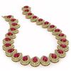 Image 2 : 121.42 ctw Ruby & Diamond Necklace 14K Yellow Gold - REF-3416V5Y - SKU:43231