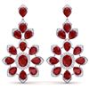 Image 1 : 51.8 ctw Ruby & VS Diamond Earrings 18K White Gold - REF-527W3H - SKU:39048