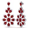 Image 3 : 51.8 ctw Ruby & VS Diamond Earrings 18K White Gold - REF-527W3H - SKU:39048