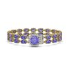 Image 1 : 30.43 ctw Tanzanite & Diamond Bracelet 14K Yellow Gold - REF-391N3A - SKU:45661