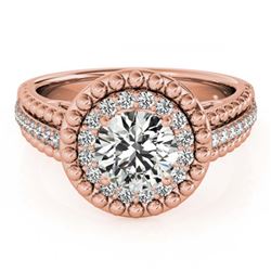1.15 ctw VS/SI Diamond Halo Ring 18K Rose Gold - REF-163V2Y - SKU:26570