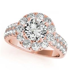 1.75 ctw VS/SI Diamond Halo Ring 18K Rose Gold - REF-191F5N - SKU:26438
