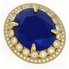 Image 1 : 29.04 ctw Sapphire & Diamond Ring 14K Yellow Gold - REF-423X6R - SKU:43918