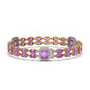 Image 2 : 26.34 ctw Amethyst & Diamond Bracelet 14K Yellow Gold - REF-248N4A - SKU:45178