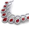 Image 2 : 31.5 ctw Ruby & VS Diamond Necklace 18K White Gold - REF-872R7K - SKU:39348