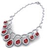 Image 3 : 31.5 ctw Ruby & VS Diamond Necklace 18K White Gold - REF-872R7K - SKU:39348