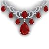Image 1 : 36.85 ctw Ruby & VS Diamond Necklace 18K White Gold - REF-981N8A - SKU:38658