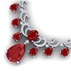 Image 2 : 36.85 ctw Ruby & VS Diamond Necklace 18K White Gold - REF-981N8A - SKU:38658