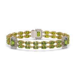 28.1 ctw Tourmaline & Diamond Bracelet 14K Yellow Gold - REF-355F6N - SKU:45160