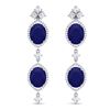 15.81 ctw Sapphire & VS Diamond Earrings 18K White Gold - REF-290H9M - SKU:38910