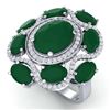 9.86 ctw Emerald & VS Diamond Ring 18K White Gold - REF-218A2V - SKU:39291