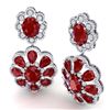 Image 3 : 33.88 ctw Ruby & VS Diamond Earrings 18K White Gold - REF-472V7Y - SKU:39156