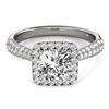 1 ctw VS/SI Cushion Diamond Halo Ring 18K White Gold - REF-115A9V - SKU:27096