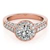 2.56 ctw VS/SI Diamond Halo Ring 18K Rose Gold - REF-586R4K - SKU:26788