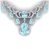 34.69 ctw Sky Topaz & VS Diamond Necklace 18K White Gold - REF-836H4M - SKU:38664