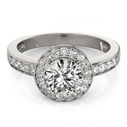 1.40 ctw VS/SI Diamond Halo Ring 18K White Gold - REF-287V9Y - SKU:26970