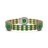 28.3 ctw Jade & Diamond Bracelet 14K Yellow Gold - REF-345W5H - SKU:45364