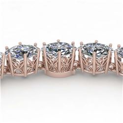 30 ctw Oval SI Diamond Necklace 18K Rose Gold - REF-4830V2Y - SKU:35930