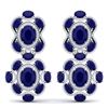 33.5 ctw Sapphire & VS Diamond Earrings 18K White Gold - REF-527F3N - SKU:39315