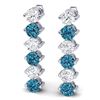 Image 2 : 6 ctw SI/I Intense Blue Diamond Earrings 18K White Gold - REF-555F2N - SKU:40212