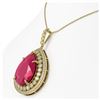 Image 3 : 42.84 ctw Ruby & Diamond Necklace 14K Yellow Gold - REF-759X3R - SKU:43354