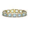 35.61 ctw Sky Topaz & Diamond Halo Bracelet 10K Yellow Gold - REF-323F6N - SKU:41554