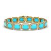 28.806 ctw Turquoise & Diamond Halo Bracelet 10K Yellow Gold - REF-314W9H - SKU:46082