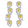14.63 ctw Canary Citrine & VS Diamond Earrings 18K White Gold - REF-281Y8X - SKU:39462